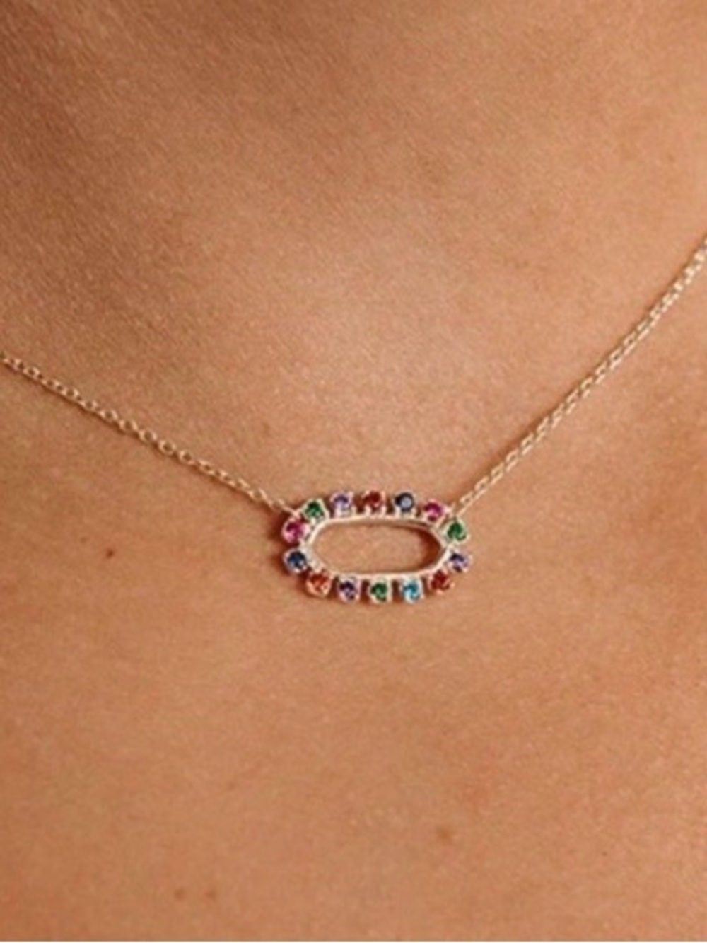 Kendra Scott Elisa Gold Open Frame Multicolor Necklace